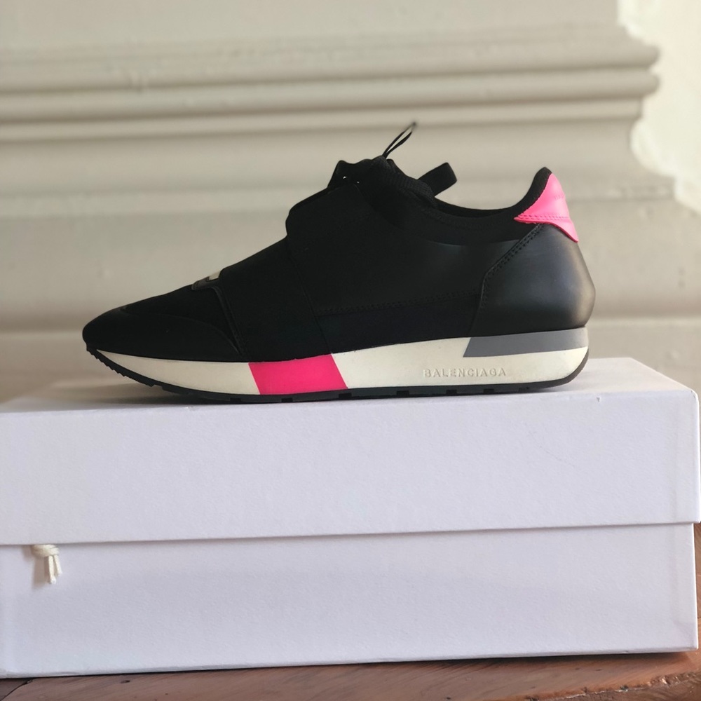 Balenciaga Black and Pink Runners